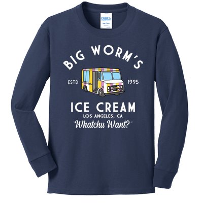 Big Worms Ice Cream Truck Vintage 1995 Kids Long Sleeve Shirt