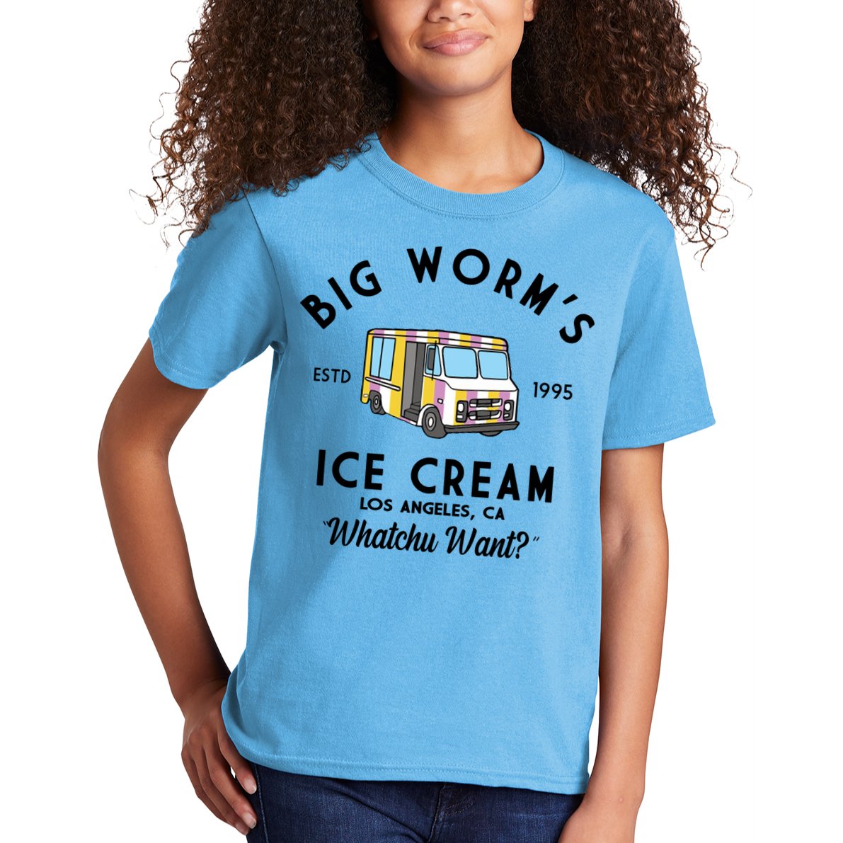 Big Worms Ice Cream Truck Vintage 1995 Kids T-Shirt