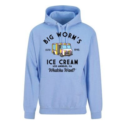 Big Worms Ice Cream Truck Vintage 1995 Unisex Surf Hoodie