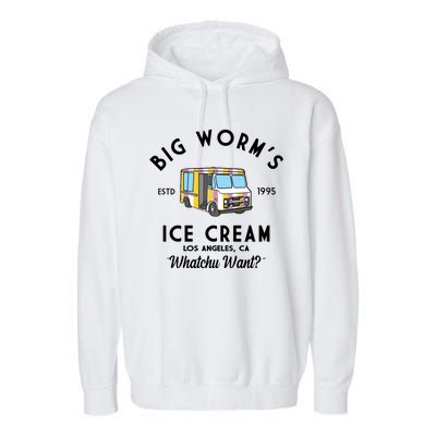 Big Worms Ice Cream Truck Vintage 1995 Garment-Dyed Fleece Hoodie