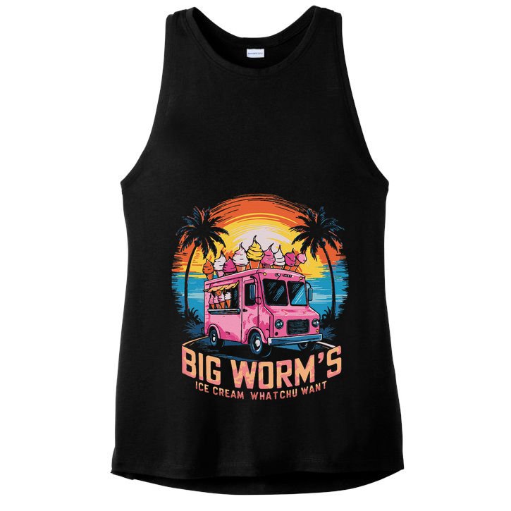 Big WormS Ice Cream Whatchu Want Funny Ice Cream Lovers Ladies PosiCharge Tri-Blend Wicking Tank