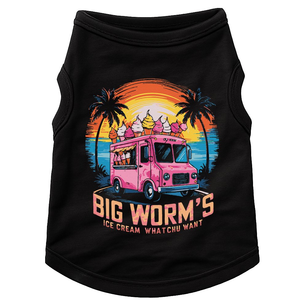 Big WormS Ice Cream Whatchu Want Funny Ice Cream Lovers Doggie Tank