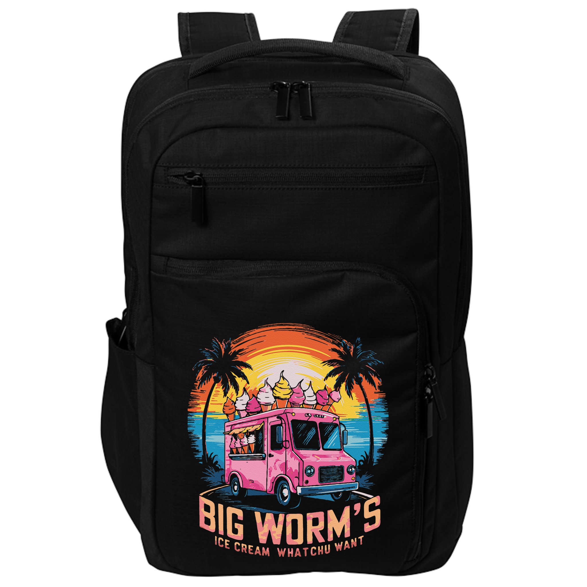 Big WormS Ice Cream Whatchu Want Funny Ice Cream Lovers Impact Tech Backpack