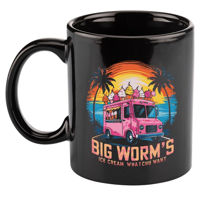 Big WormS Ice Cream Whatchu Want Funny Ice Cream Lovers 11oz C Handle Ceramic Mug