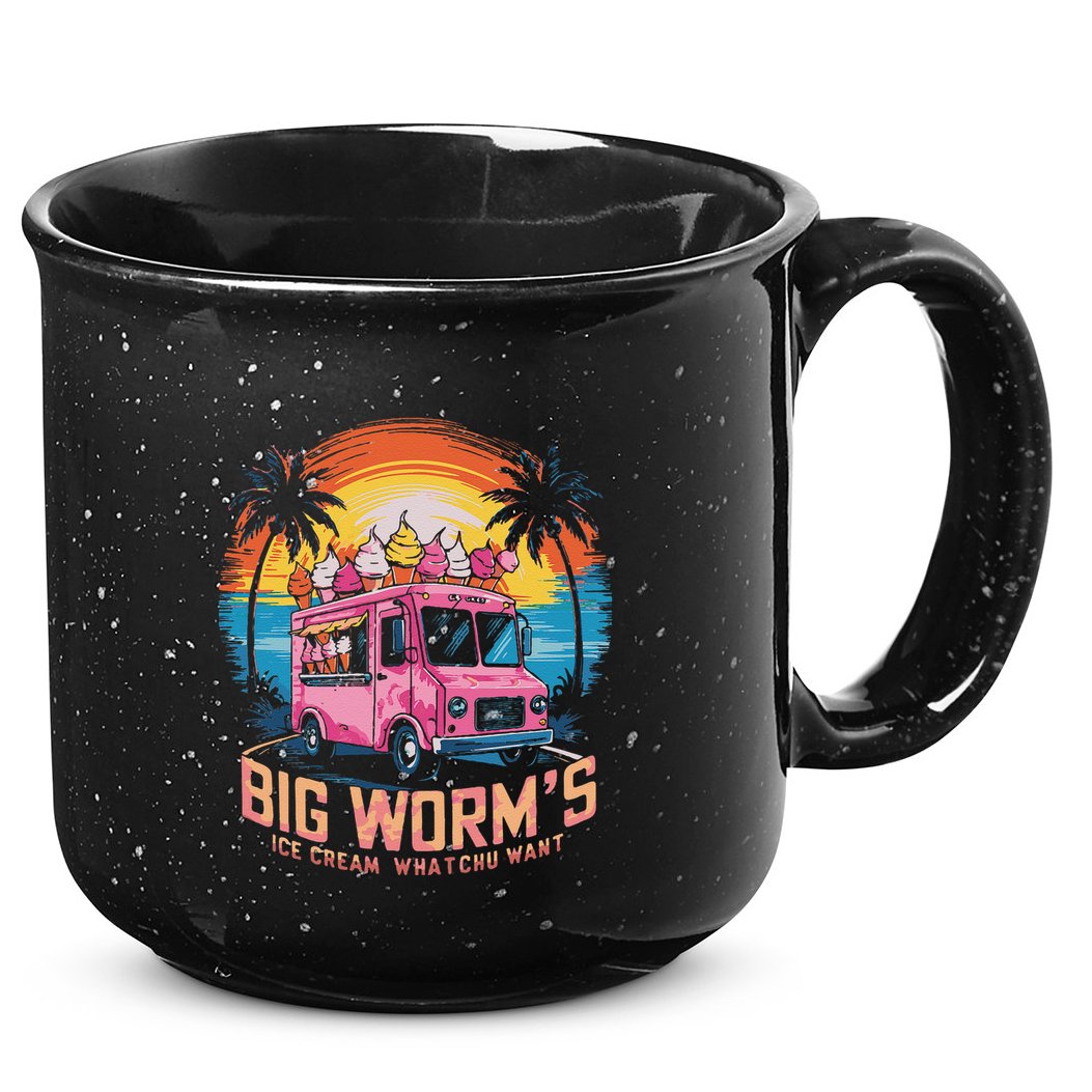 Big WormS Ice Cream Whatchu Want Funny Ice Cream Lovers 15oz Campfire Ceramic Mug