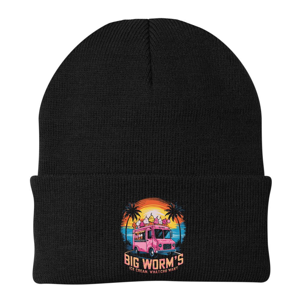 Big WormS Ice Cream Whatchu Want Funny Ice Cream Lovers Beanie