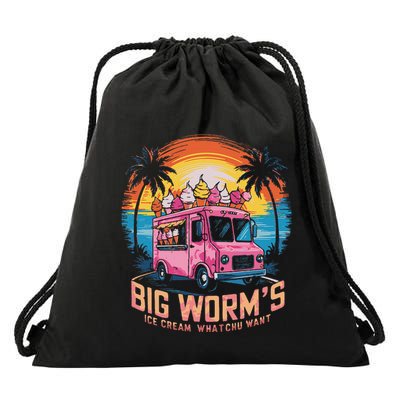 Big WormS Ice Cream Whatchu Want Funny Ice Cream Lovers Drawstring Bag