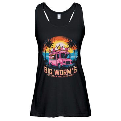 Big WormS Ice Cream Whatchu Want Funny Ice Cream Lovers Ladies Essential Flowy Tank