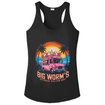Big WormS Ice Cream Whatchu Want Funny Ice Cream Lovers Ladies PosiCharge Competitor Racerback Tank