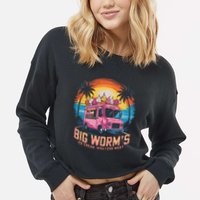 Big WormS Ice Cream Whatchu Want Funny Ice Cream Lovers Cropped Pullover Crew