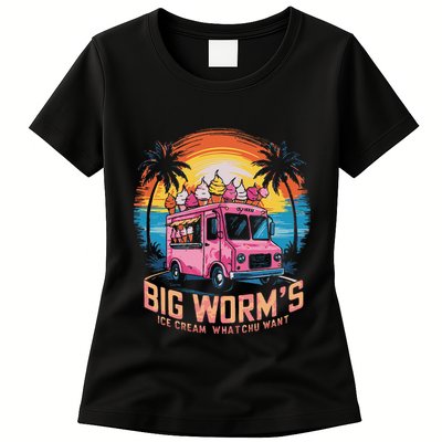 Big WormS Ice Cream Whatchu Want Funny Ice Cream Lovers Womens T-Shirt