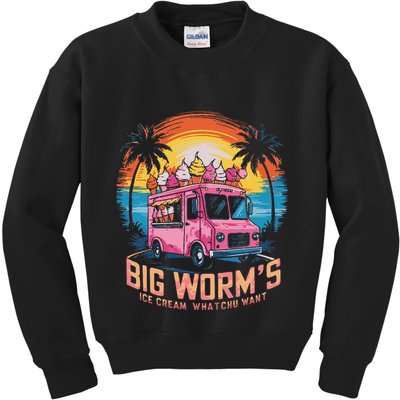 Big WormS Ice Cream Whatchu Want Funny Ice Cream Lovers Kids Sweatshirt