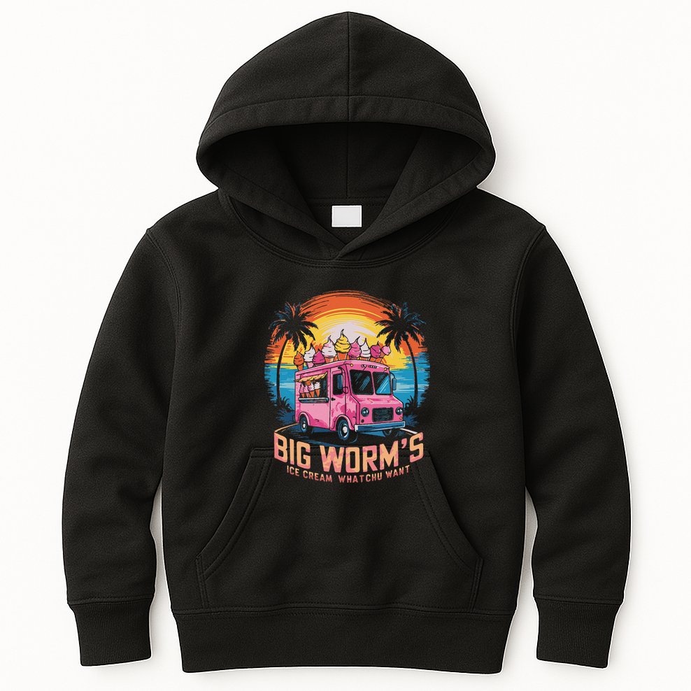 Big WormS Ice Cream Whatchu Want Funny Ice Cream Lovers Kids Hoodie