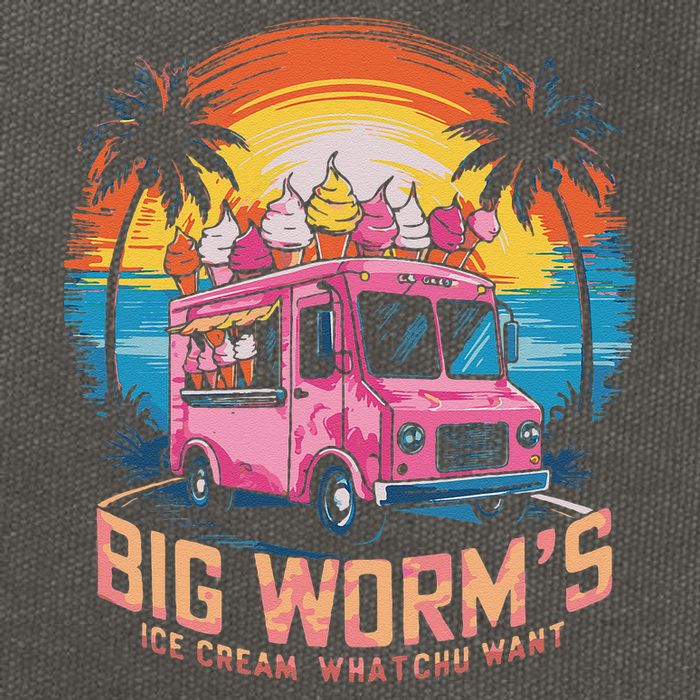 Big WormS Ice Cream Whatchu Want Funny Ice Cream Lovers Cotton Canvas Backpack