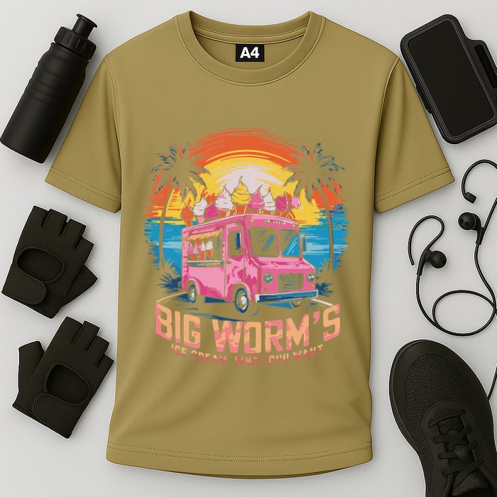 Big WormS Ice Cream Whatchu Want Funny Ice Cream Lovers Cooling Performance Crew T-Shirt