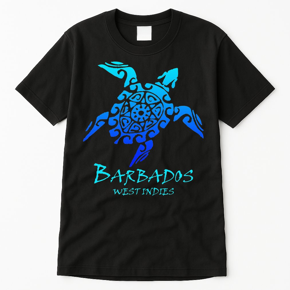 Barbados, West Indies Vintage Retro Tribal Turtle Vacation Tall T-Shirt