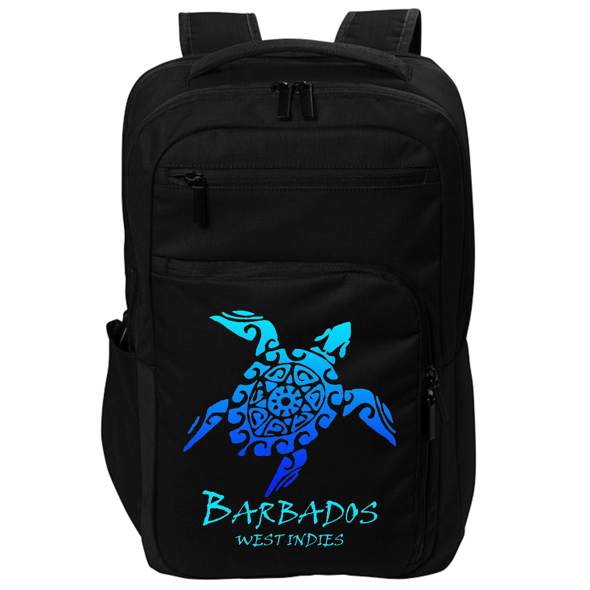 Barbados, West Indies Vintage Retro Tribal Turtle Vacation Impact Tech Backpack