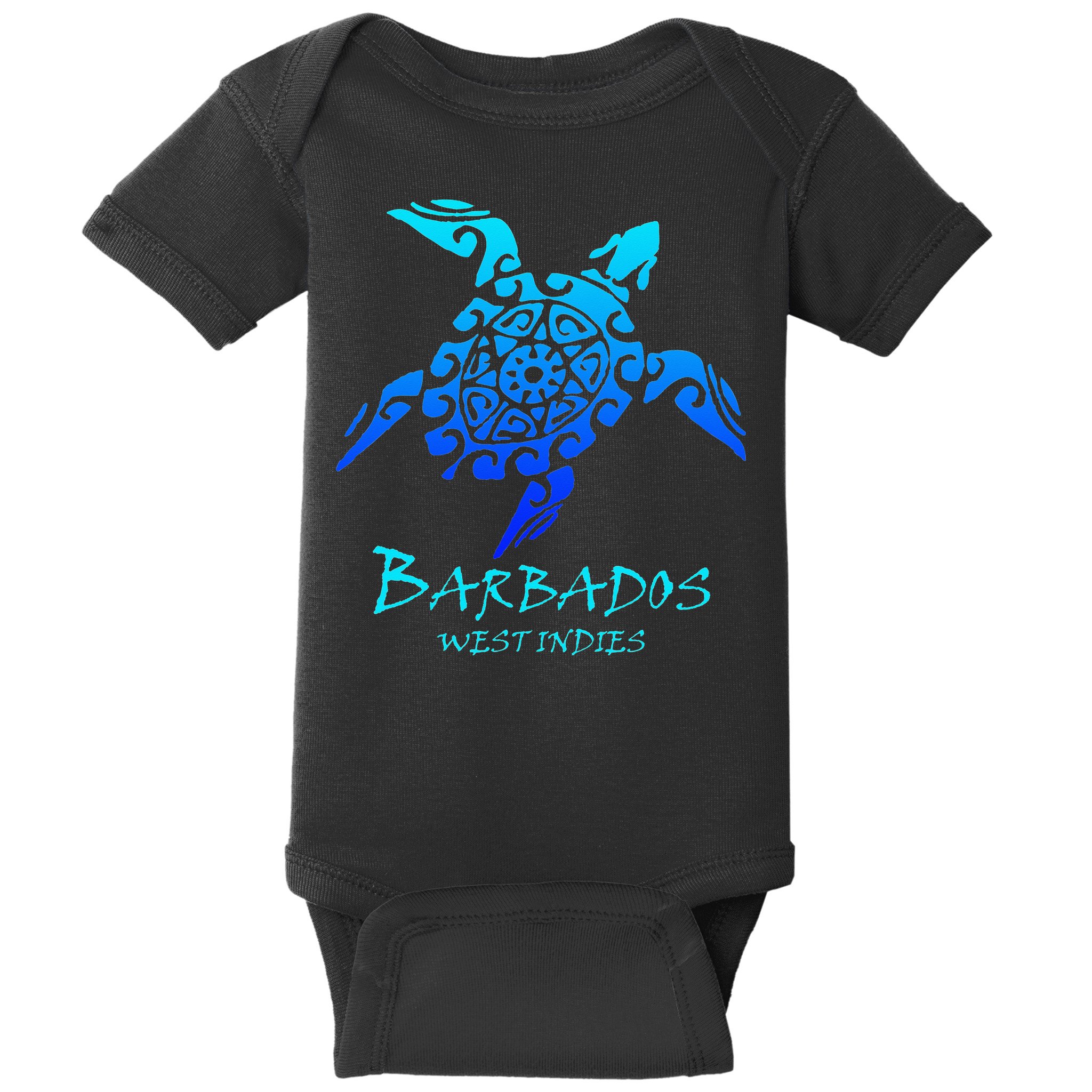 Barbados, West Indies Vintage Retro Tribal Turtle Vacation Baby Bodysuit