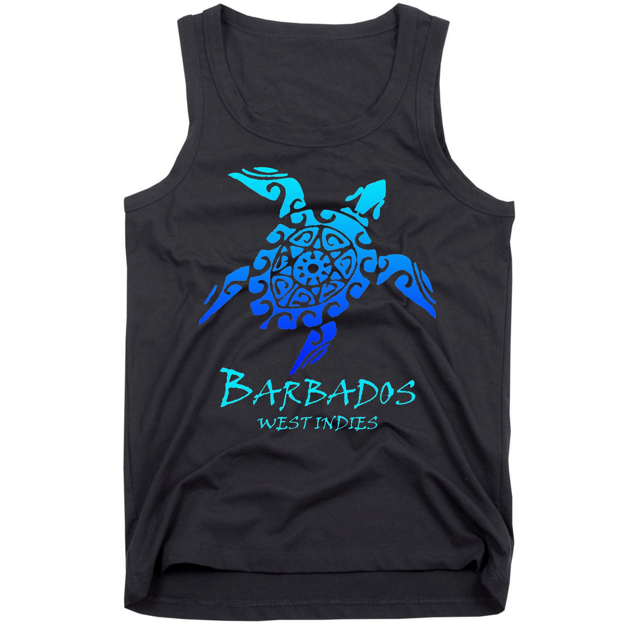 Barbados, West Indies Vintage Retro Tribal Turtle Vacation Tank Top