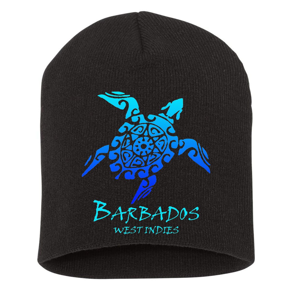 Barbados, West Indies Vintage Retro Tribal Turtle Vacation Short Acrylic Beanie