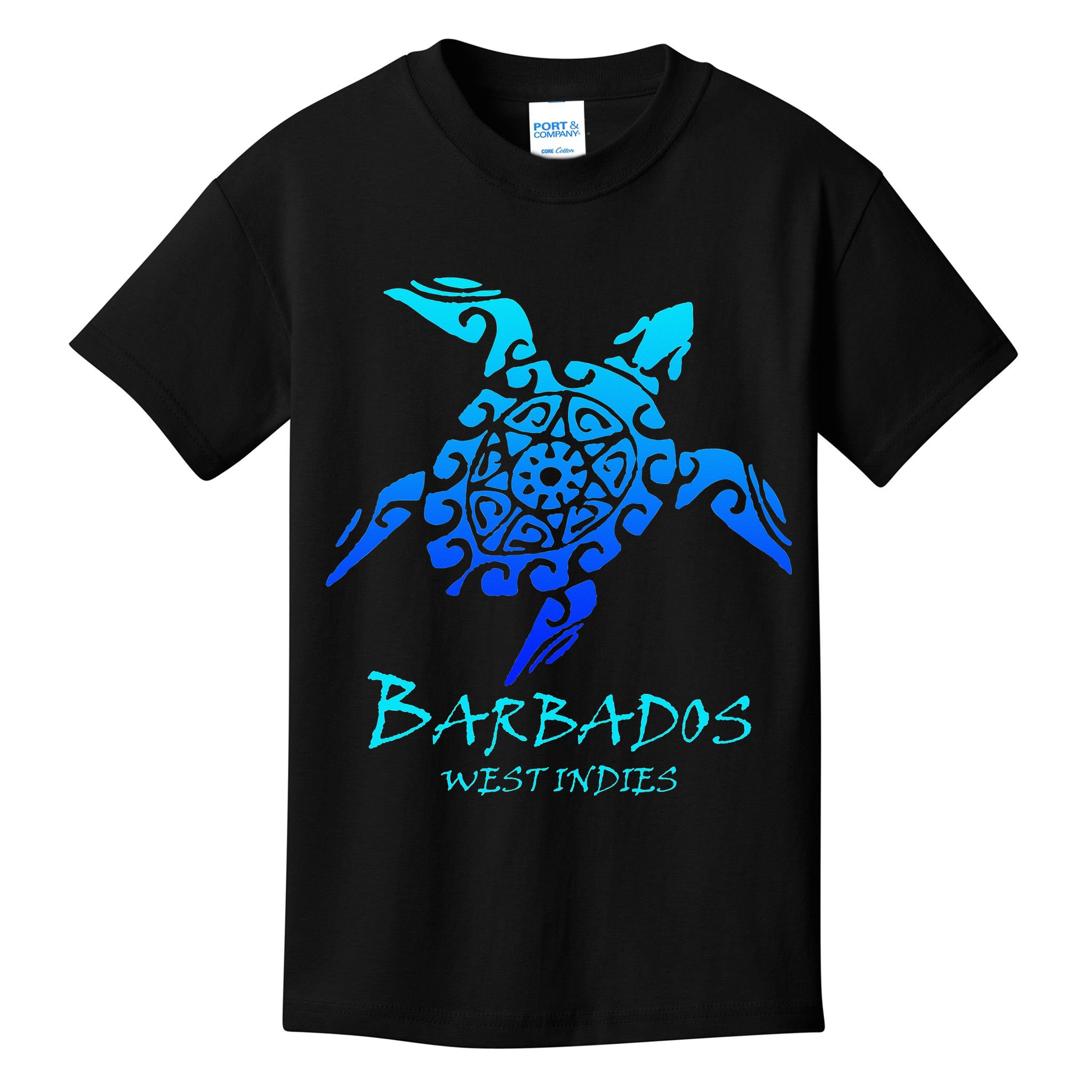 Barbados, West Indies Vintage Retro Tribal Turtle Vacation Kids T-Shirt