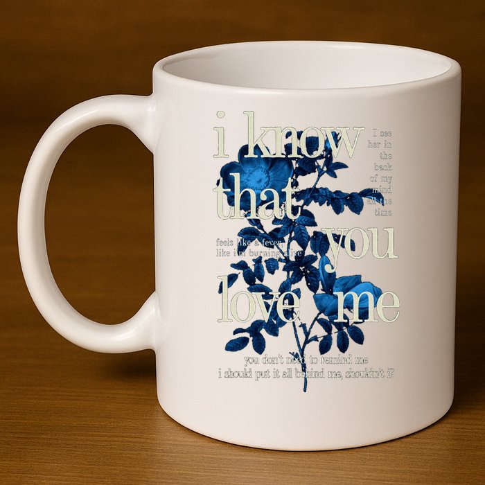 Billie Wildflower Inspired I Know That You Love Me 11oz C Handle Ceramic Mug
