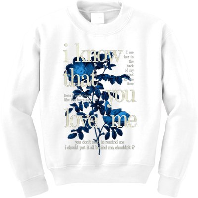 Billie Wildflower Inspired I Know That You Love Me Kids Sweatshirt