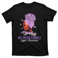 Black Women In May We Wear Purple Ribbon Lupus Awareness T-Shirt