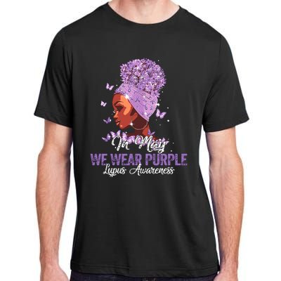 Black Women In May We Wear Purple Ribbon Lupus Awareness Adult ChromaSoft Performance T-Shirt