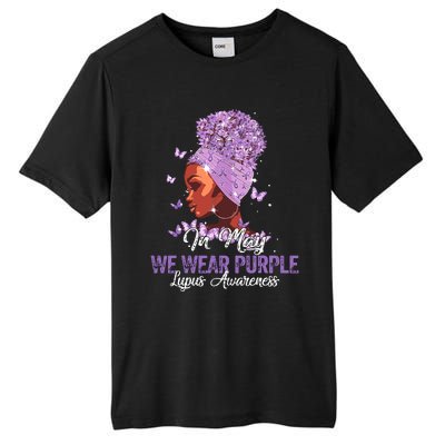 Black Women In May We Wear Purple Ribbon Lupus Awareness Tall Fusion ChromaSoft Performance T-Shirt