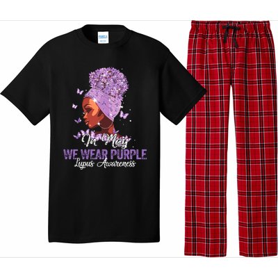 Black Women In May We Wear Purple Ribbon Lupus Awareness Pajama Set