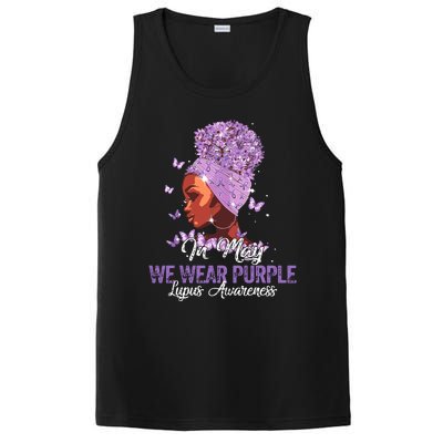 Black Women In May We Wear Purple Ribbon Lupus Awareness PosiCharge Competitor Tank