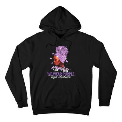 Black Women In May We Wear Purple Ribbon Lupus Awareness Tall Hoodie