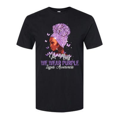 Black Women In May We Wear Purple Ribbon Lupus Awareness Softstyle CVC T-Shirt