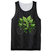 Biking Walking in Nature Bike Lover black bike green leaf Mesh Reversible Basketball Jersey Tank