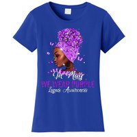 Black Wo In May We Wear Purple Ribbon Lupus Awareness Women's T-Shirt