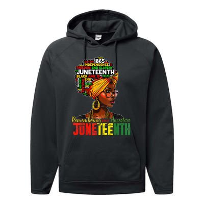 Black Wo Juneteenth Remembering My Ancestors Performance Fleece Hoodie