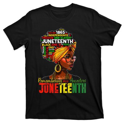 Black Wo Juneteenth Remembering My Ancestors T-Shirt