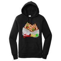 Black Woman Juneteenth Nails Juneteenth Afro Woman Hands Women's Pullover Hoodie