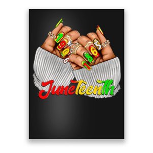 Black Woman Juneteenth Nails Juneteenth Afro Woman Hands Poster