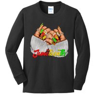 Black Woman Juneteenth Nails Juneteenth Afro Woman Hands Kids Long Sleeve Shirt