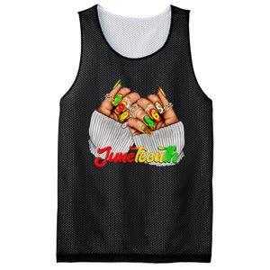 Black Woman Juneteenth Nails Juneteenth Afro Woman Hands Mesh Reversible Basketball Jersey Tank