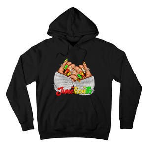 Black Woman Juneteenth Nails Juneteenth Afro Woman Hands Tall Hoodie