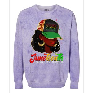 Black Women Juneteenth Remembering My Ancestors Colorblast Crewneck Sweatshirt