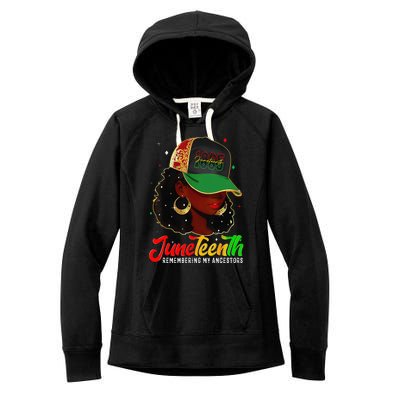 Black Women Juneteenth Remembering My Ancestors Women's Fleece Hoodie