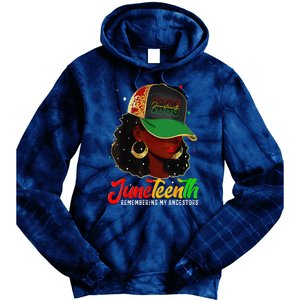 Black Women Juneteenth Remembering My Ancestors Tie Dye Hoodie