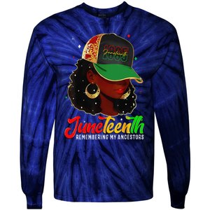 Black Women Juneteenth Remembering My Ancestors Tie-Dye Long Sleeve Shirt