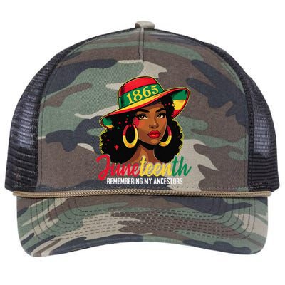 Black Women Juneteenth Remembering My Ancestors Retro Rope Trucker Hat Cap