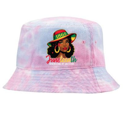 Black Women Juneteenth Remembering My Ancestors Tie-Dyed Bucket Hat