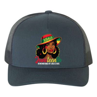 Black Women Juneteenth Remembering My Ancestors Yupoong Adult 5-Panel Trucker Hat